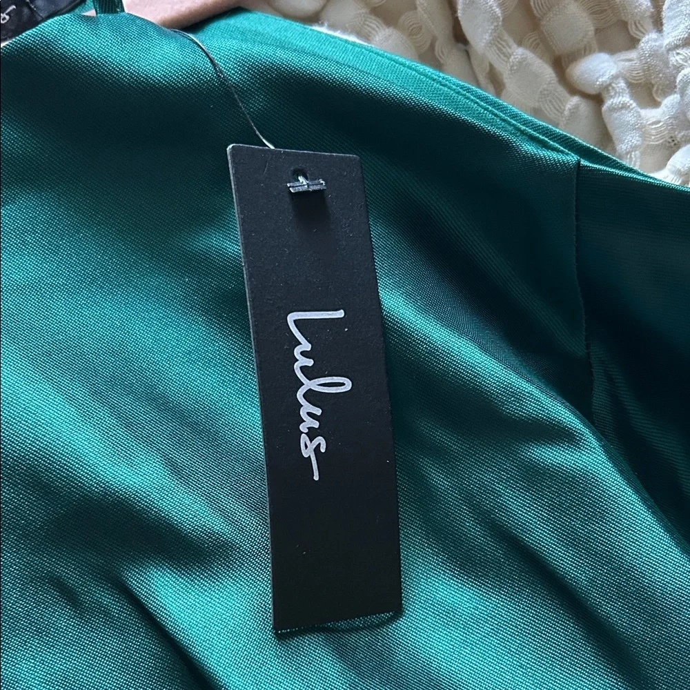 Lulu's Emerald Green High Low Dress - Picture 4 of 5